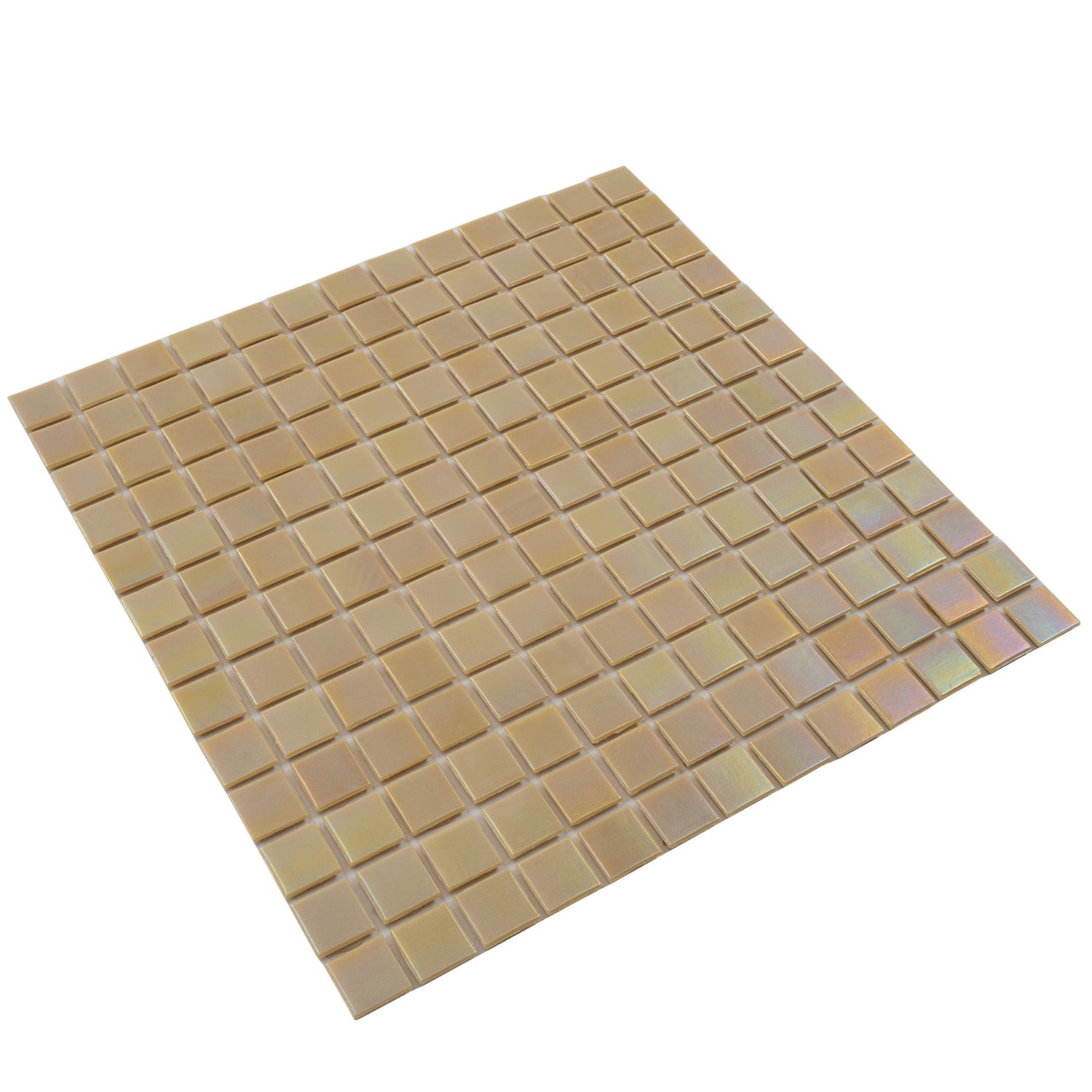Beige 12x12 Uniform Square Glossy Glass Mosaic Tile (20 pack, 20 sq ft/case) - Sample