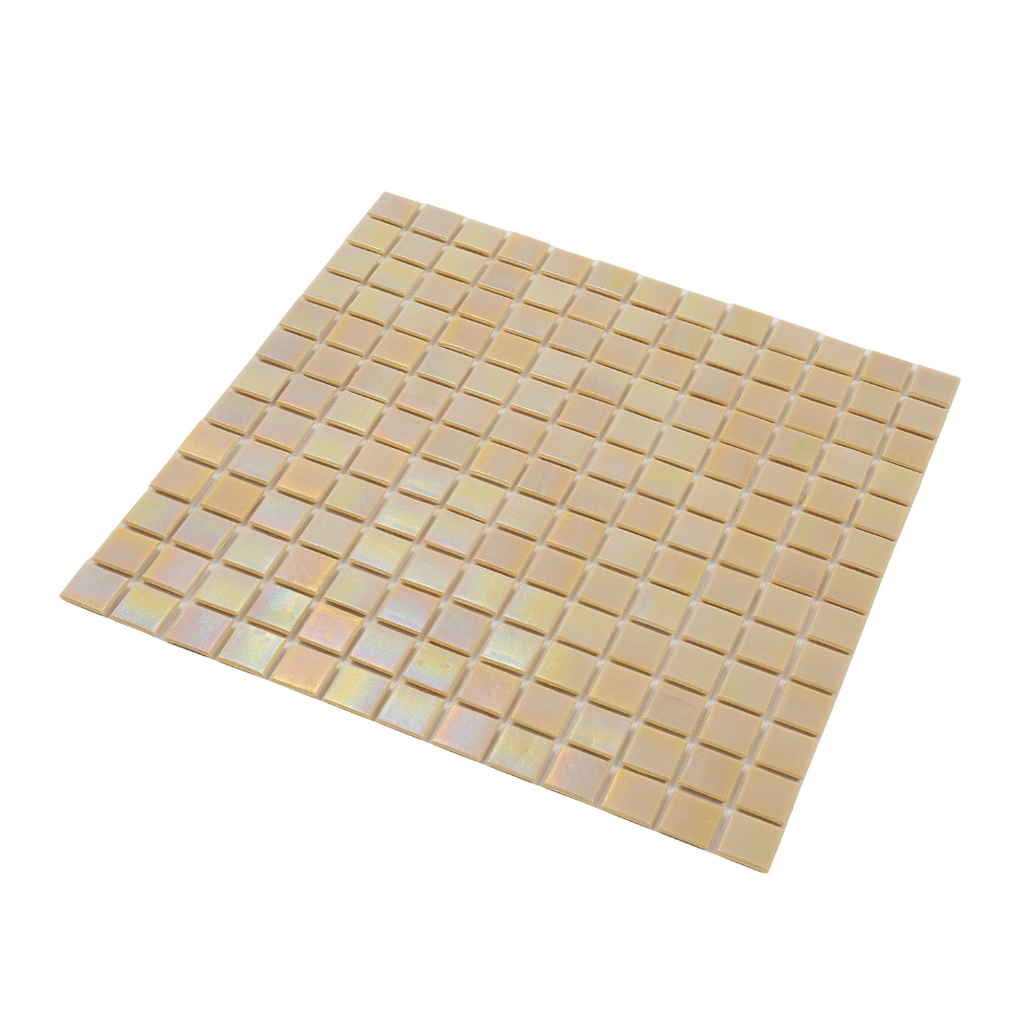 Beige 12x12 Uniform Square Glossy Glass Mosaic Tile (20 pack, 20 sq ft/case) - Sample