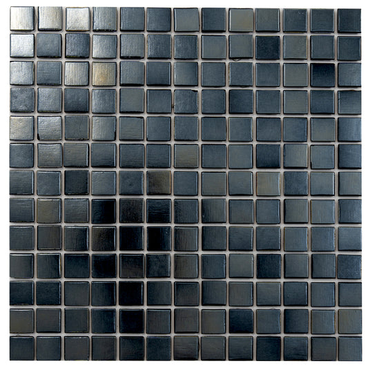 20-pack Nacreous 12 in. x 12 in. Glossy Shimmer Black Glass Mosaic Wall and Floor Tile (20 sq ft/case)