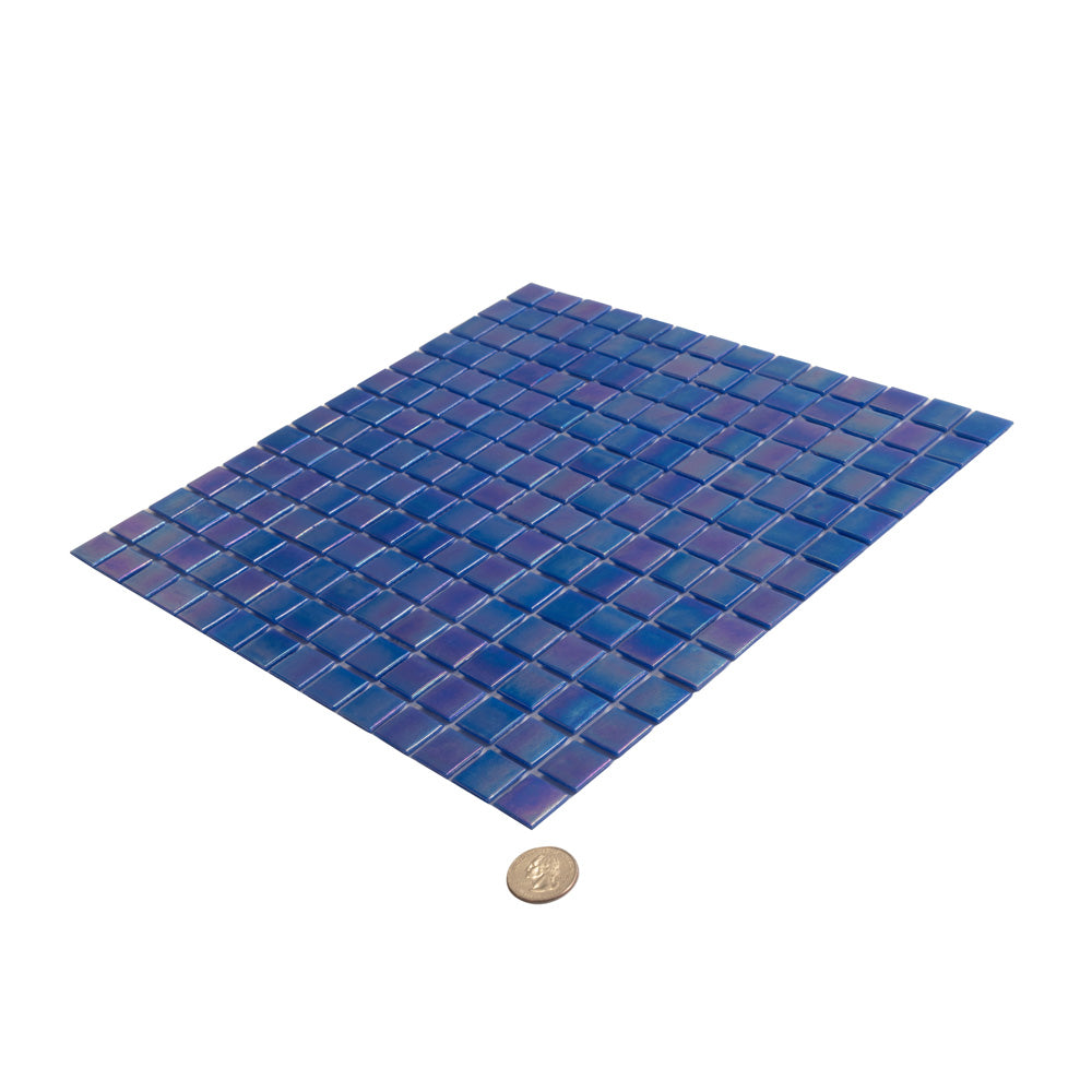 20-pack Nacreous 12 in. x 12 in. Glossy Royal Blue Glass Mosaic Wall and Floor Tile (20 sq ft/case)