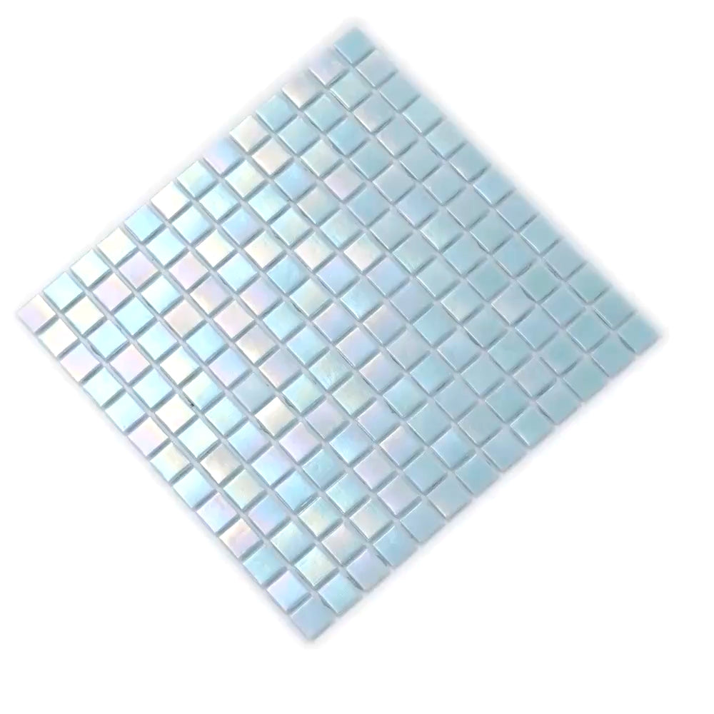 20-pack Nacreous 12 in. x 12 in. Glossy Stone Blue Glass Mosaic Wall and Floor Tile (20 sq ft/case)