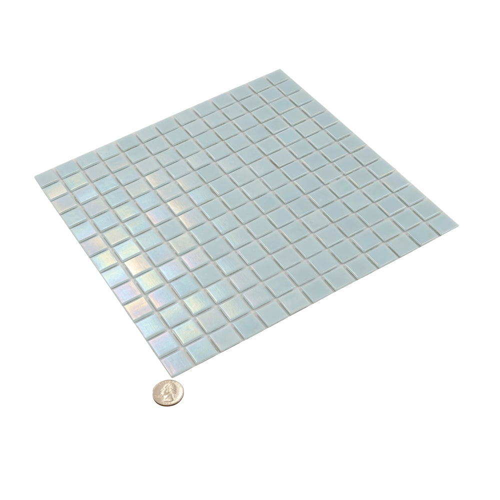 20-pack Nacreous 12 in. x 12 in. Glossy Stone Blue Glass Mosaic Wall and Floor Tile (20 sq ft/case)