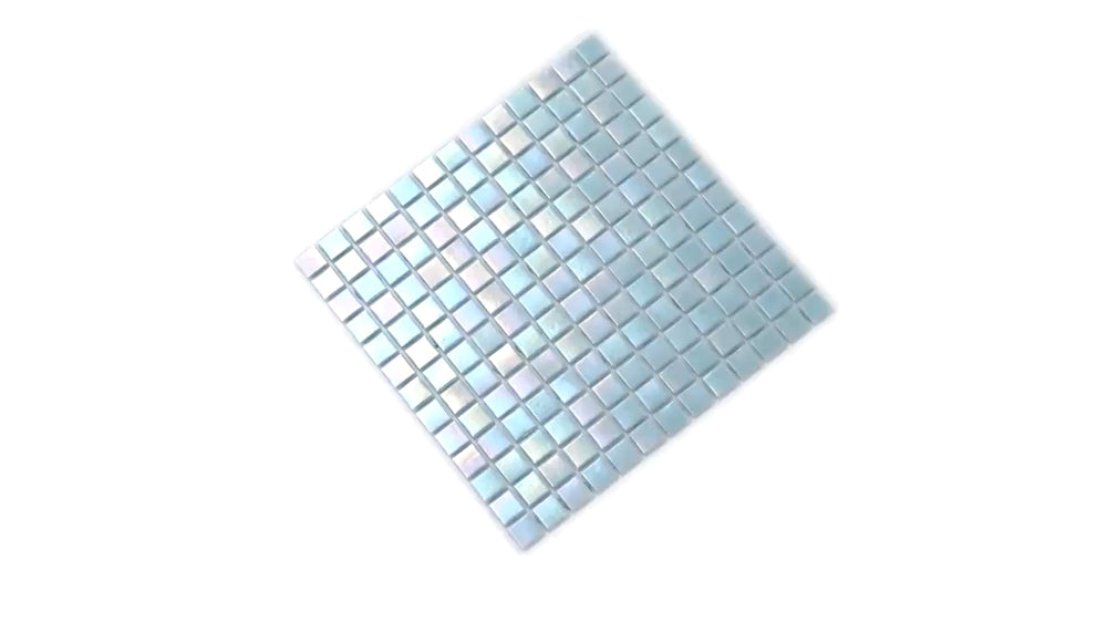 20-pack Nacreous 12 in. x 12 in. Glossy Stone Blue Glass Mosaic Wall and Floor Tile (20 sq ft/case)