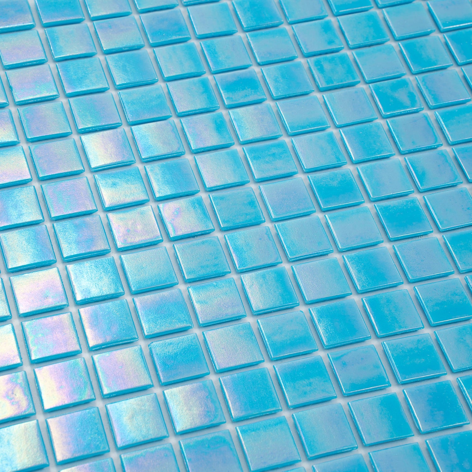 Turquoise Blue 12x12 Glossy Uniform Square Glass Mosaic Tile (20 pack, 20 sq ft/case) - Sample