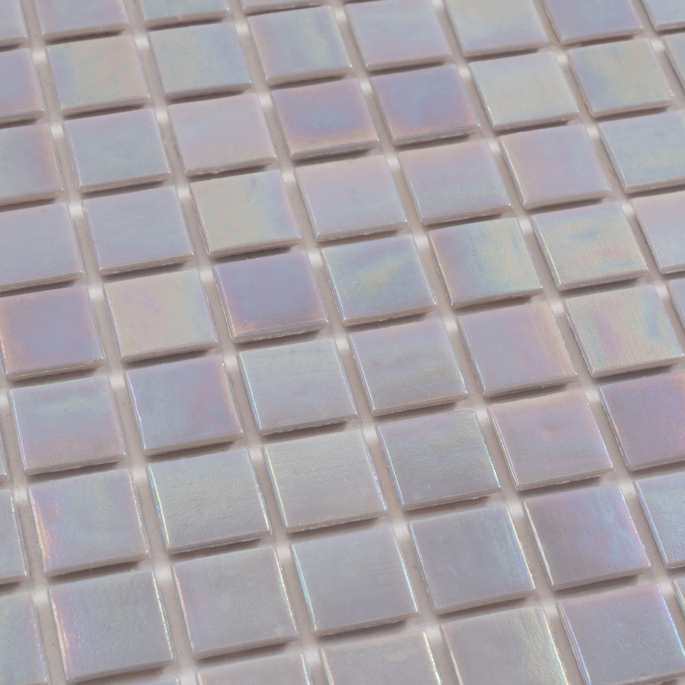 20-pack Nacreous 12 in. x 12 in. Glossy Pearlescent Pink Glass Mosaic Wall and Floor Tile (20 sq ft/case)