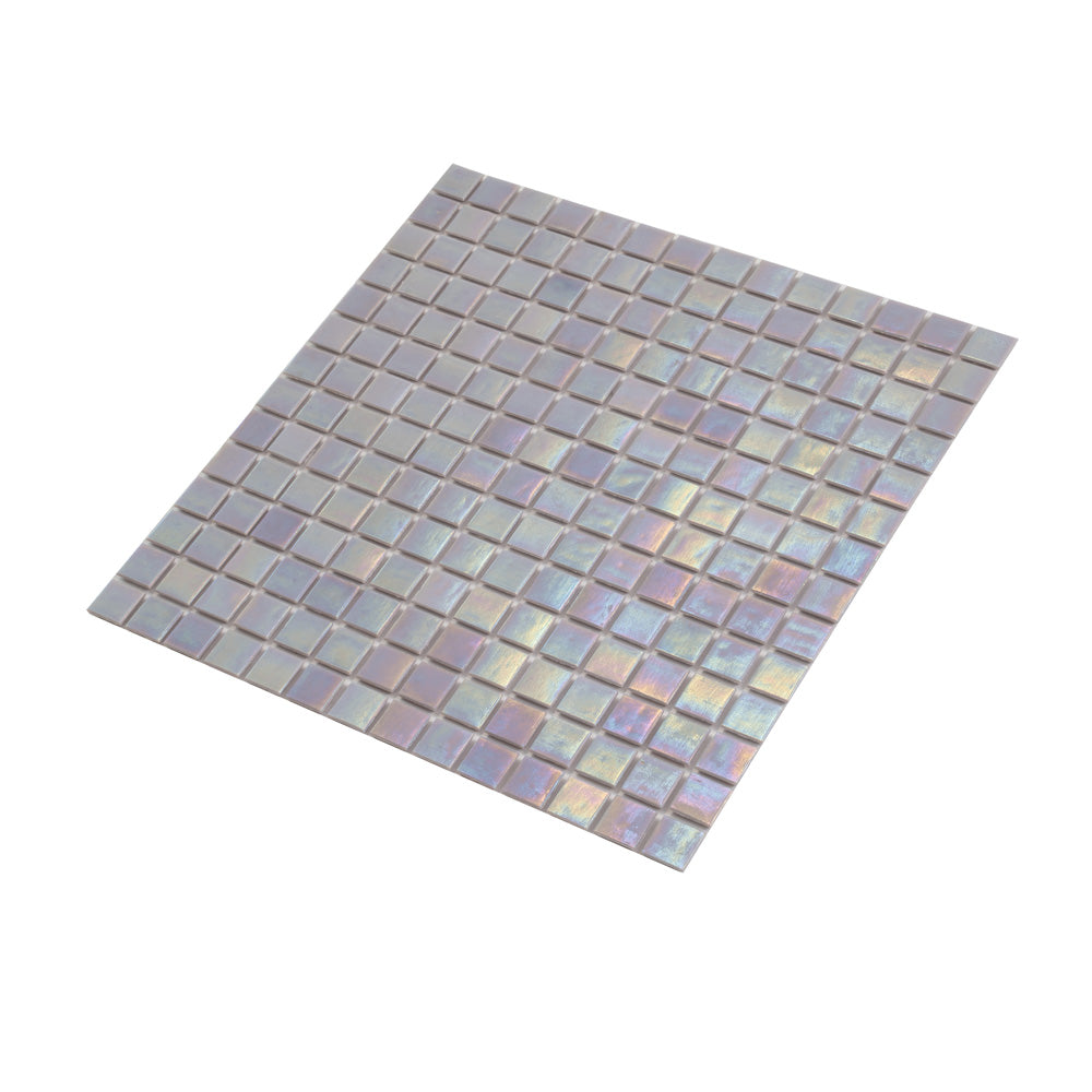 20-pack Nacreous 12 in. x 12 in. Glossy Pearlescent Pink Glass Mosaic Wall and Floor Tile (20 sq ft/case)