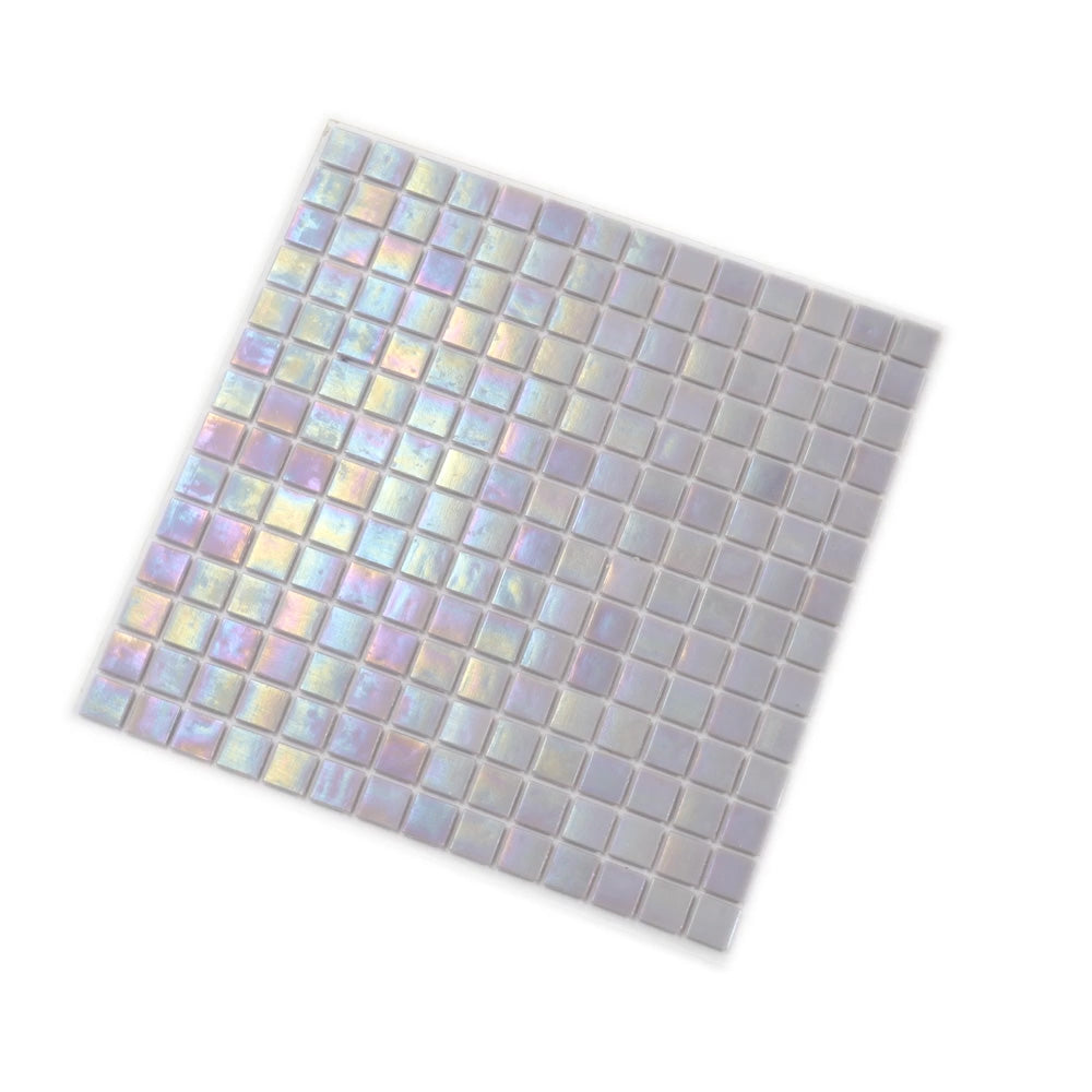 20-pack Nacreous 12 in. x 12 in. Glossy Pearlescent Pink Glass Mosaic Wall and Floor Tile (20 sq ft/case)