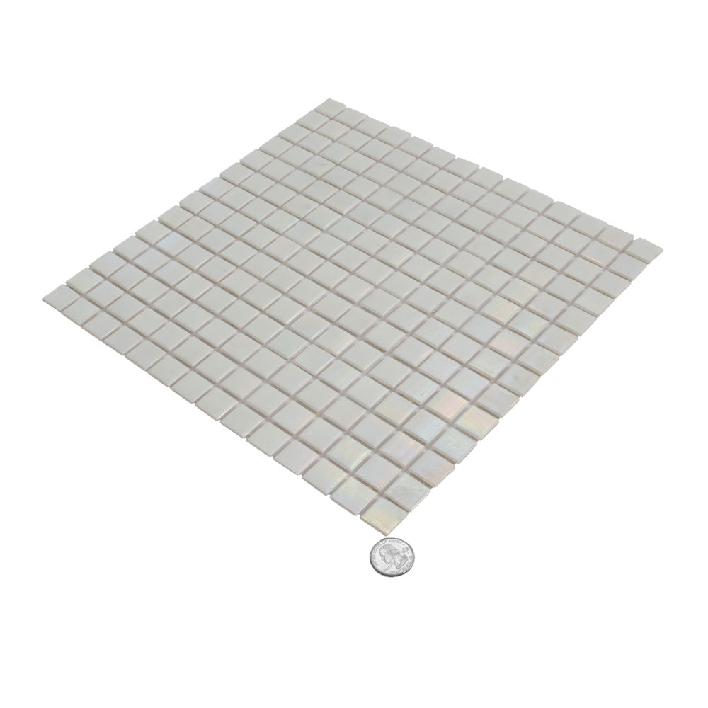 White 12x12 Glossy Uniform Square Glass Mosaic Tile (20 pack, 20 sq ft/case) - Sample