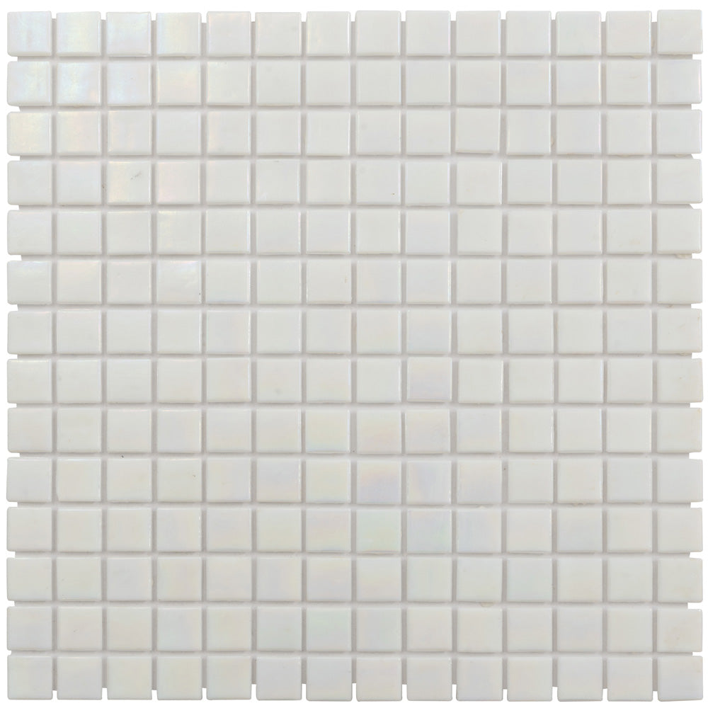 20-pack Nacreous 12 in. x 12 in. Glossy White Glass Mosaic Wall and Floor Tile (20 sq ft/case)