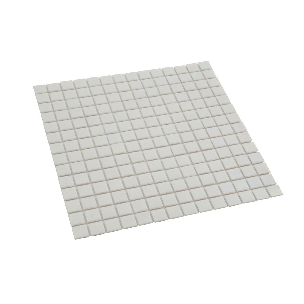 20-pack Nacreous 12 in. x 12 in. Glossy White Glass Mosaic Wall and Floor Tile (20 sq ft/case)