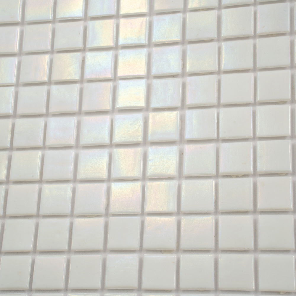 20-pack Nacreous 12 in. x 12 in. Glossy White Glass Mosaic Wall and Floor Tile (20 sq ft/case)