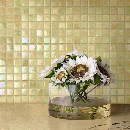 20-pack Nacreous 12 in. x 12 in. Glossy Beige Glass Mosaic Wall and Floor Tile (20 sq ft/case)