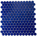 Sample - Cobalt Blue 12x12 Glossy Penny Round Glass Mosaic Tile (5 pack, 5 sq ft/case)