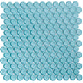 Sample - Sky Blue 12x12 Glossy Penny Round Glass Mosaic Tile (5 pack, 5 sq ft/case)