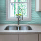 Sky Blue 12x12 Glossy Penny Round Glass Mosaic Tile (5 pack, 5 sq ft/case) - Sample
