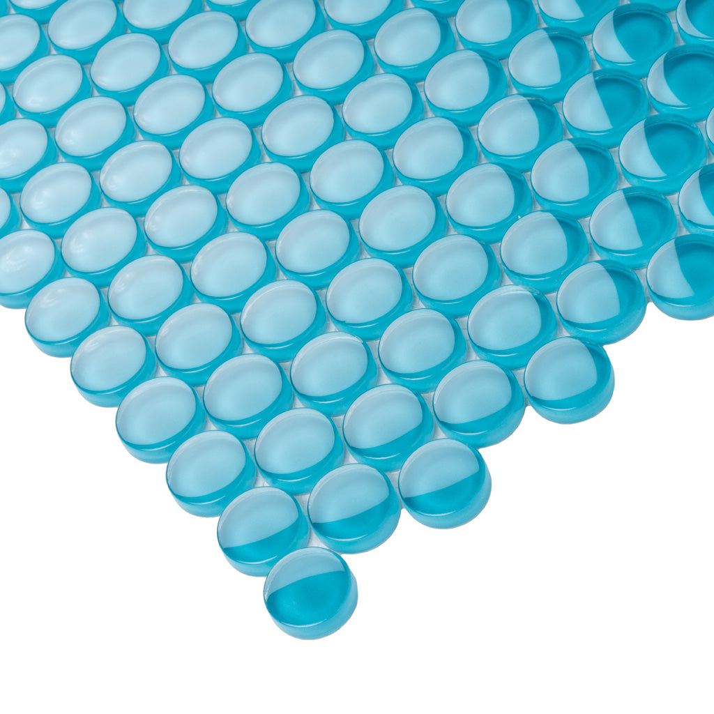 Sapphire Blue 12x12 Glossy Penny Round Glass Mosaic Tile (5 pack, 5 sq ft/case) - Sample