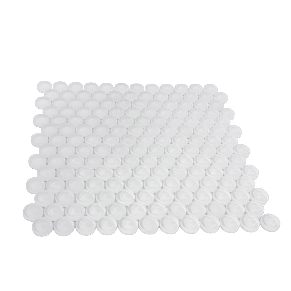 12x12 White Penny Glass Mosaic Tile