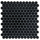 Black 12x12 Glossy Penny Round Glass Mosaic Tile (5 pack, 5 sq ft/case) - Sample