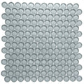 Sample - Stone Blue 12x12 Glossy Penny Round Glass Mosaic Tile (5 pack, 5 sq ft/case)