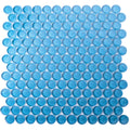 Sample - Cerulean Blue 12x12 Glossy Penny Round Glass Mosaic Tile (5 pack, 5 sq ft/case)