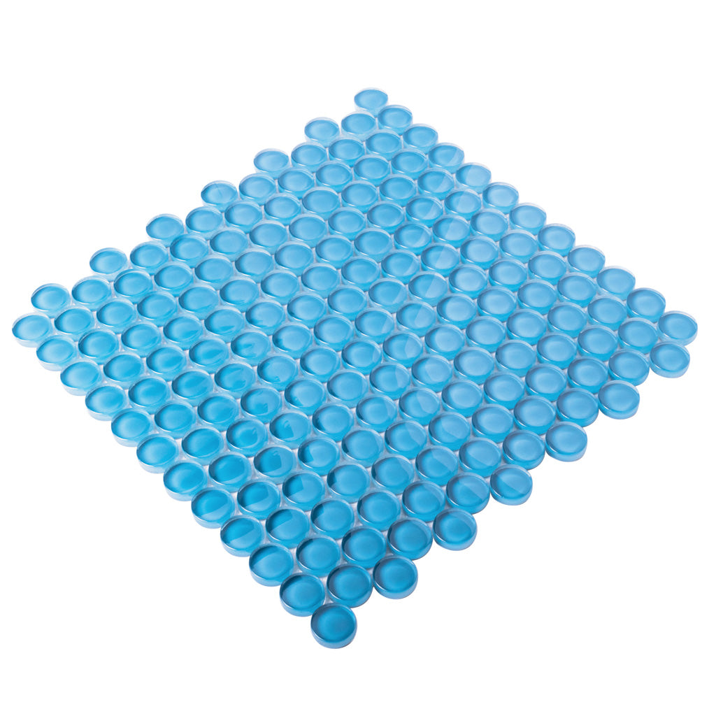 12x12 Cerulean Blue Penny Round Tile