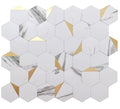 Sample - White Gold 12x12 Honed Hexagon PVC Peel & Stick Tile (10 pack, 8.3 sq ft/case)