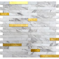 Sample - White Gold 10x12 Polished Brick PVC Peel & Stick Tile (10 pack, 9.26 sq ft/case)