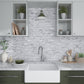 White Silver 10x12 Polished Brick PVC Peel & Stick Tile (10 pack, 9.26 sq ft/case) - Sample