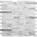 Sample - White Silver 10x12 Polished Brick PVC Peel & Stick Tile (10 pack, 9.26 sq ft/case)