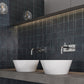 3-pack Nimbus 17.6 in. x 47 in. Textured Maastricht Blue Ceramic Rectangle Wall Tile (17.23 sq ft/case) - Sample