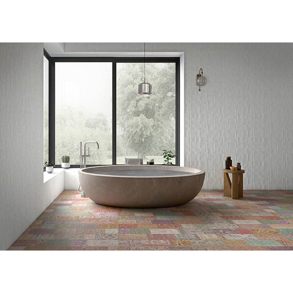 Cotton White Rectangle Tile