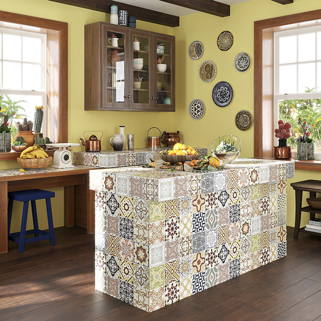 Multicolor Matte Ceramic Rectangle Tile