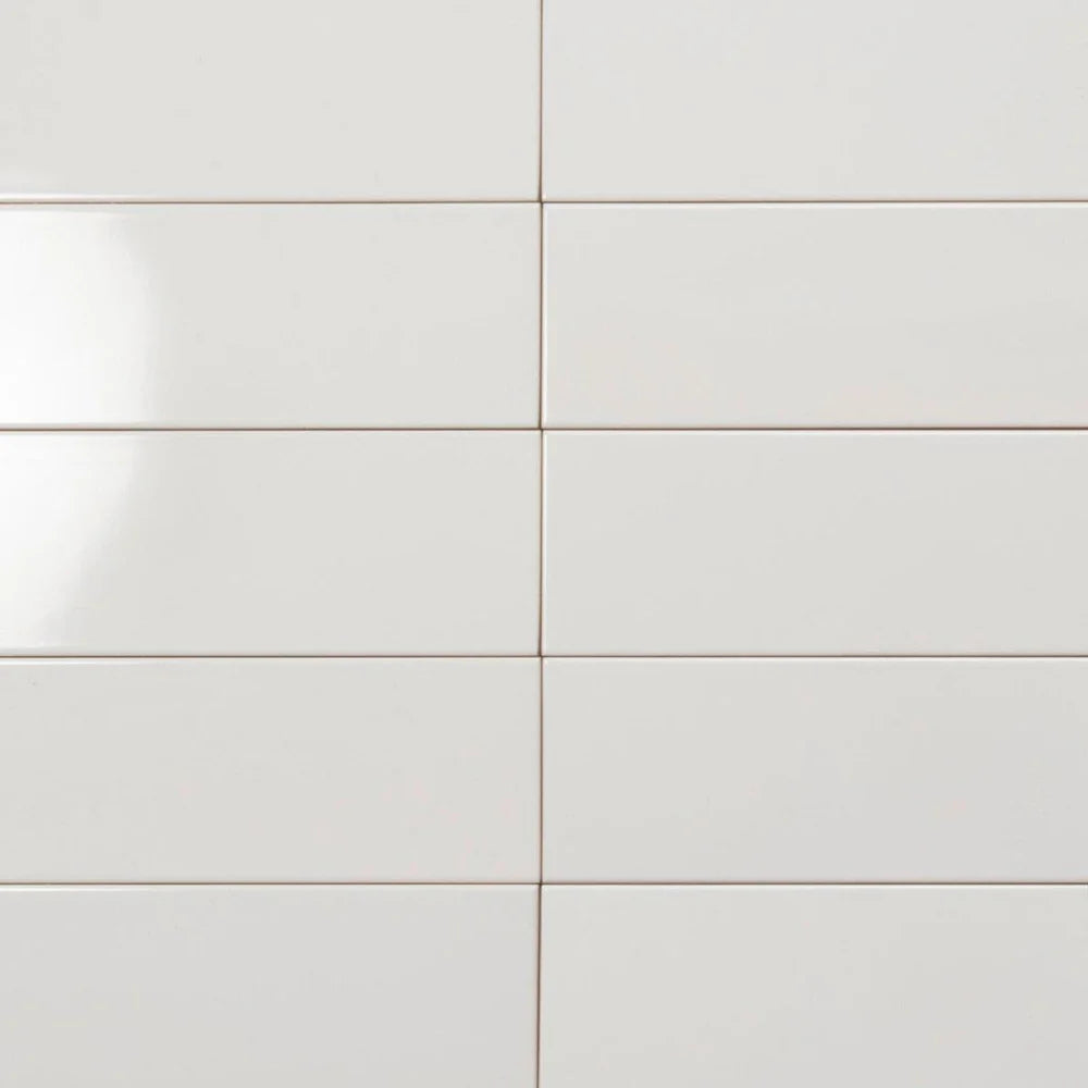 Metro 4 in. x 12 in. Polished White Ceramic Subway Wall Tile (10.4 sq ft/case) - 34 pack