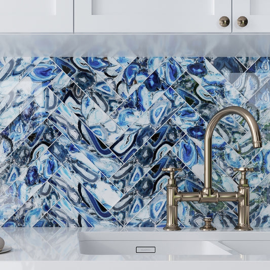 Blue 3x12 Glossy Glass Subway Tile (20 pack, 5 sq ft/case)