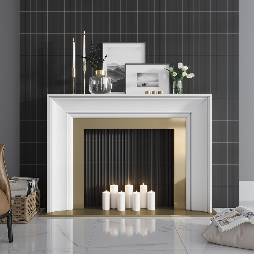 Black matte ceramic subway deco tile with a textured surface finish
