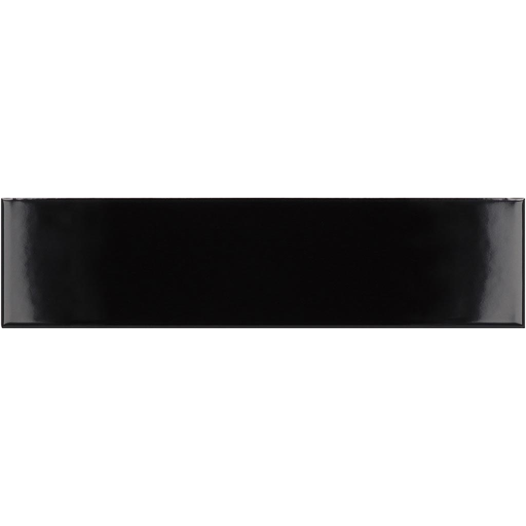Black 2x8 Glossy Ceramic Subway Tile (50 pack, 5.38 sq ft/case) - Sample