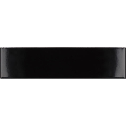 Black 2x8 Glossy Ceramic Subway Tile (50 pack, 5.38 sq ft/case) - Sample