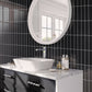 Black 2x8 Glossy Ceramic Subway Tile (50 pack, 5.38 sq ft/case) - Sample
