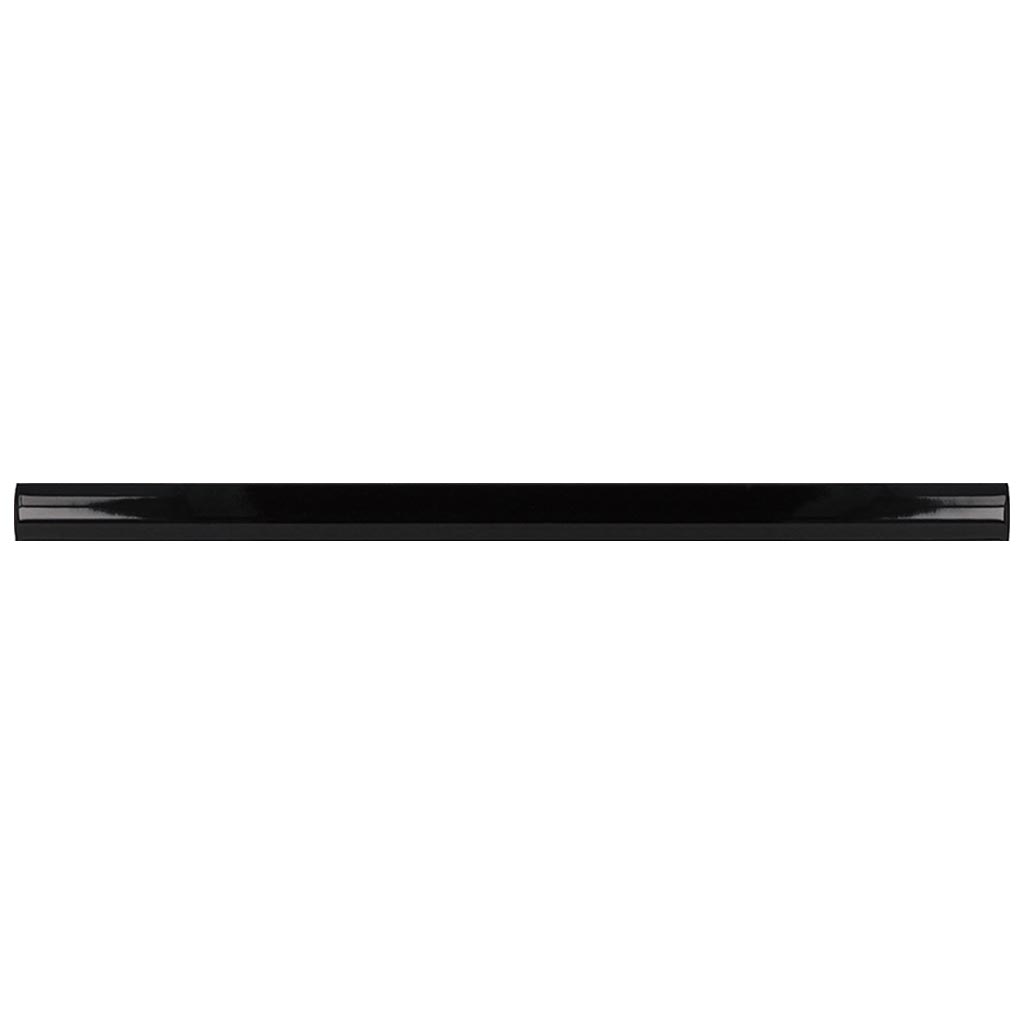 10 pack Arte 0.47 in. x 7.87 in. Glossy Black Ceramic Pencil Tile Trims (0.3 sq ft/case) - Sample