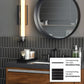Black 0.5x8 Matte Ceramic Pencil Tile Trim (10 pack, 0.3 sq ft/case) - Sample