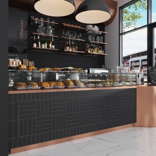 Black 0.5x8 Matte Ceramic Pencil Tile Trim (10 pack, 0.3 sq ft/case) - Sample