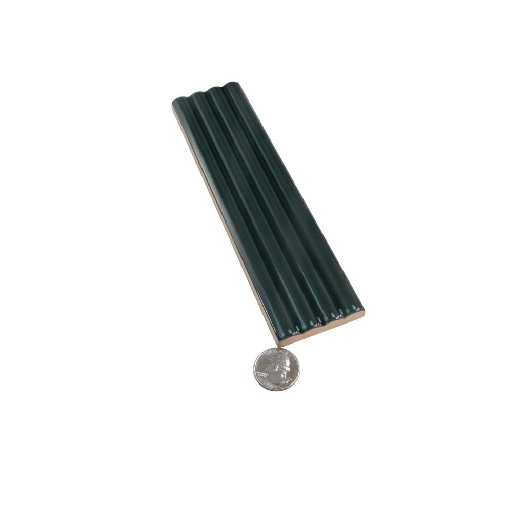 Green 2x8 Glossy Ceramic Subway Deco Tile (38 pack, 4.09 sq ft/case) - Sample