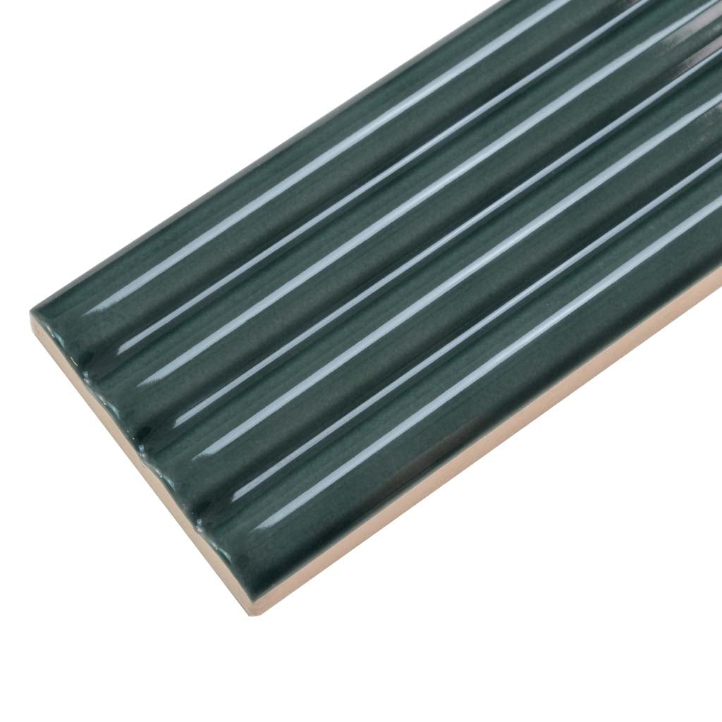 Green 2x8 Glossy Ceramic Subway Deco Tile (38 pack, 4.09 sq ft/case) - Sample