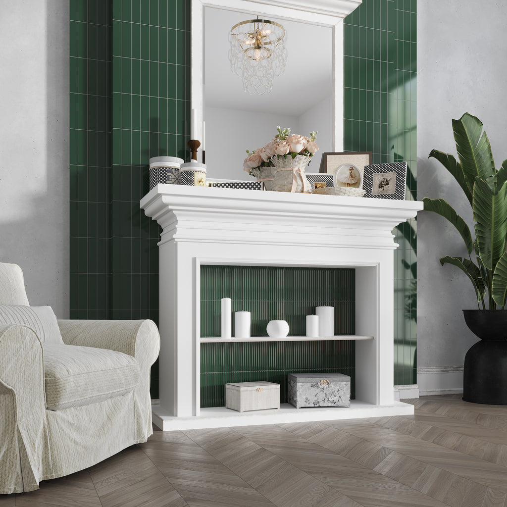 Green 2x8 Glossy Ceramic Subway Deco Tile (38 pack, 4.09 sq ft/case) - Sample