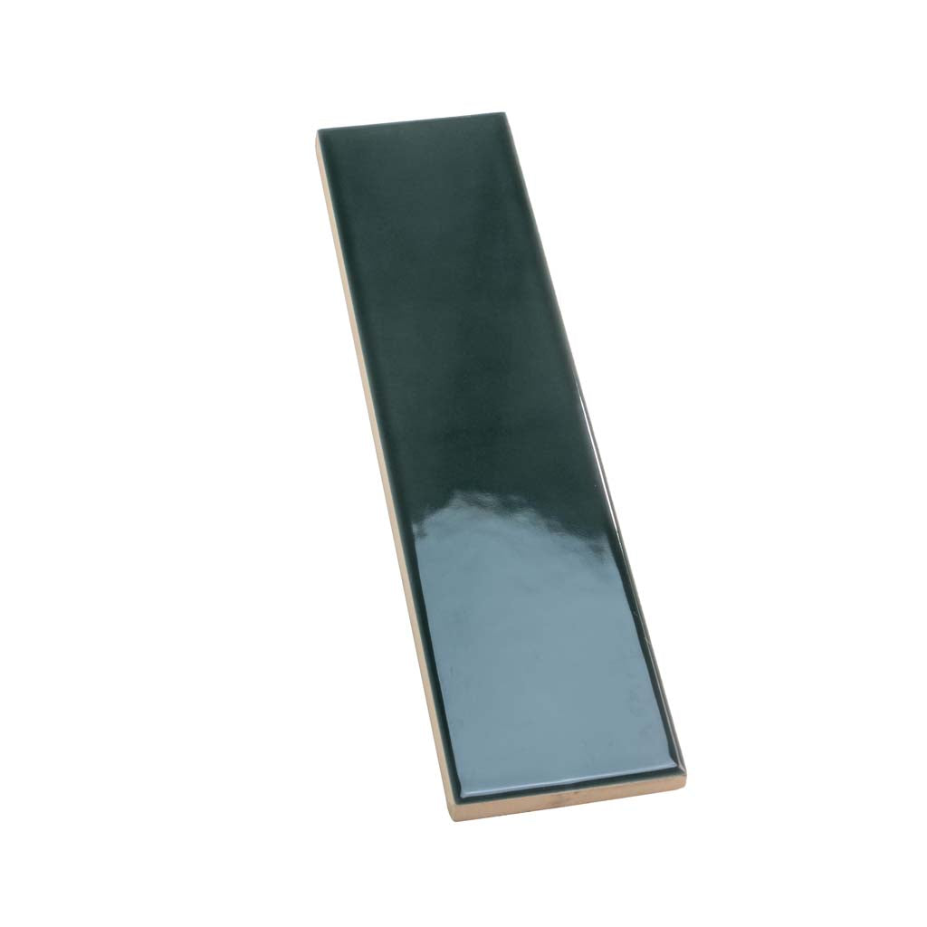 Opulent 1.97 x 7.87 Glossy Green Ceramic Subway Floor Tile