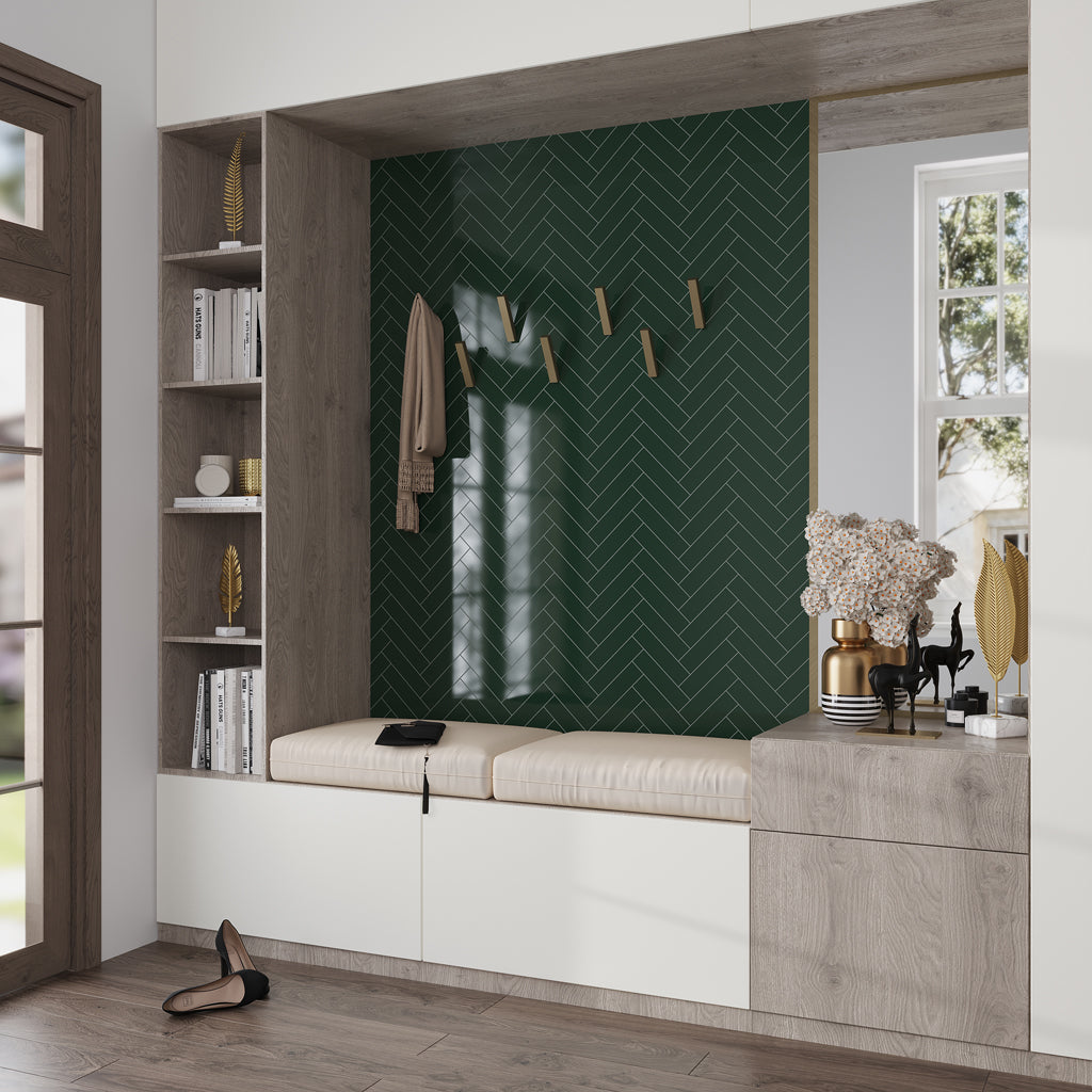 Green 2x8 Glossy Ceramic Subway Tile (35 Cases, 226.8 sqft/Pallet)