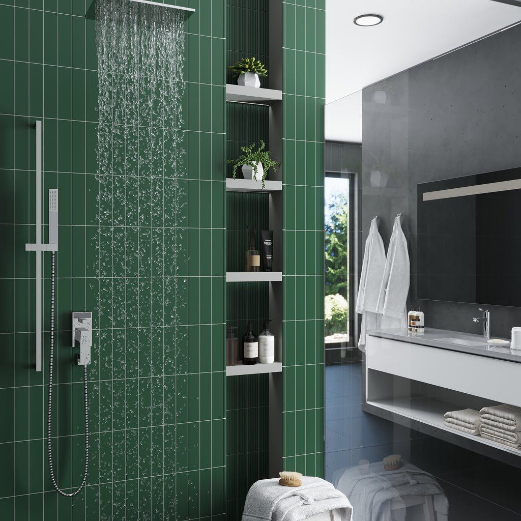 Green 2x8 Matte Ceramic Subway Deco Tile (38 pack, 4.1 sq ft/case) - Sample