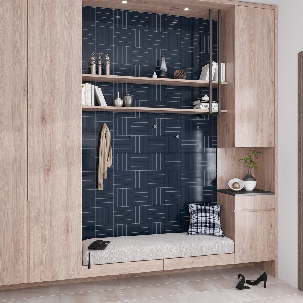 Blue 2x8 Glossy Ceramic Subway Tile (50 pack, 5.38 sq ft/case) - Sample