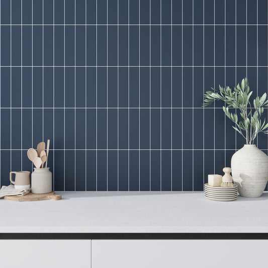 Blue 2x8 Matte Ceramic Subway Tile (60 pack, 6.48 sq ft/case)
