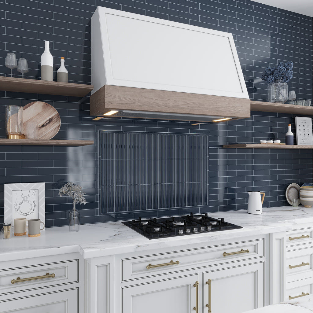Blue 2x8 Glossy Ceramic Subway Tile (50 pack, 5.38 sq ft/case) - Sample
